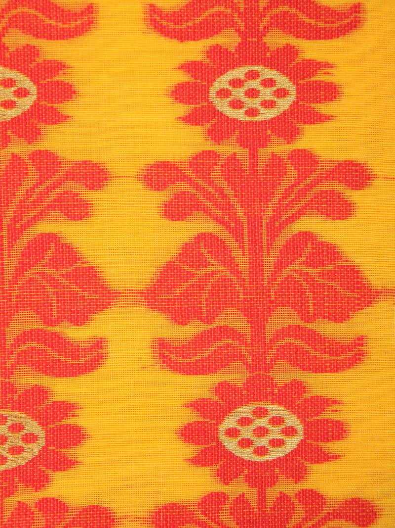 Pinkloom Women'S Yellow Hand_Woven Cotton Jamdani Saree Without Blouse