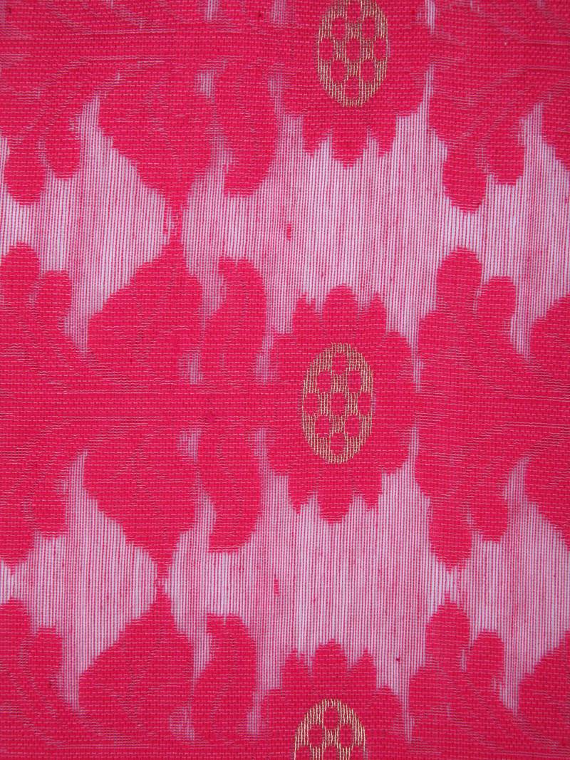 PinkLoom Women's White Hand_Woven Cotton Jamdani Saree Without Blouse