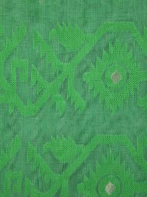 Pinkloom Women'S Green Hand_Woven Cotton Jamdani Saree Without Blouse 4