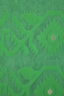 Pinkloom Women'S Green Hand_Woven Cotton Jamdani Saree Without Blouse