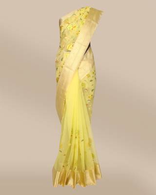 CLASSICATE from the house of The Chennai Silks Yellow Tissue Saree With Running Blouse 2