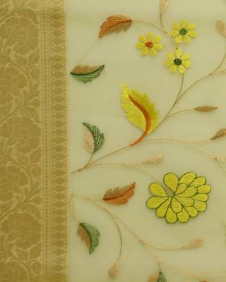 CLASSICATE from the house of The Chennai Silks Yellow Tissue Saree With Running Blouse 5