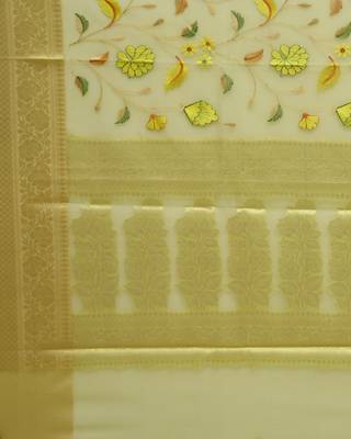 CLASSICATE from the house of The Chennai Silks Yellow Tissue Saree With Running Blouse 6