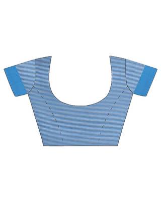 CLASSICATE from the house of The Chennai Silks Blue Linen Blend Saree With Running Blouse 7