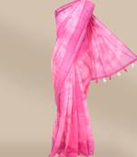 CLASSICATE from the house of The Chennai Silks Pink Tie & Dye Pure Cotton Saree Running Blouse