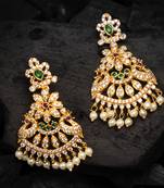 Gold cubic zirconia chandbali