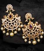 Gold cubic zirconia chandbali