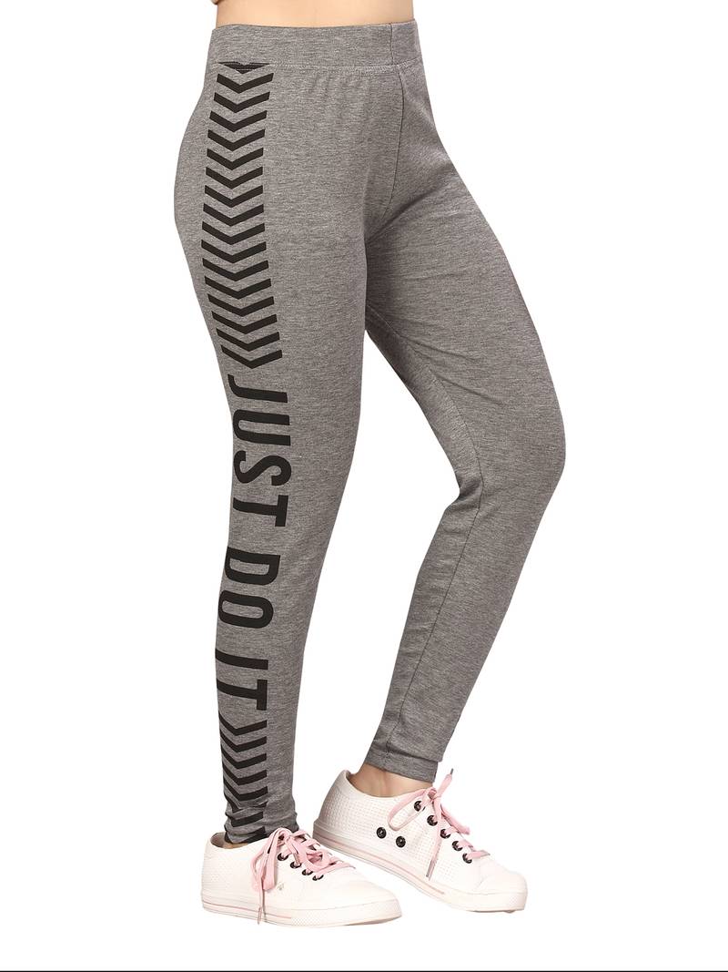 Grey plain cotton leggings