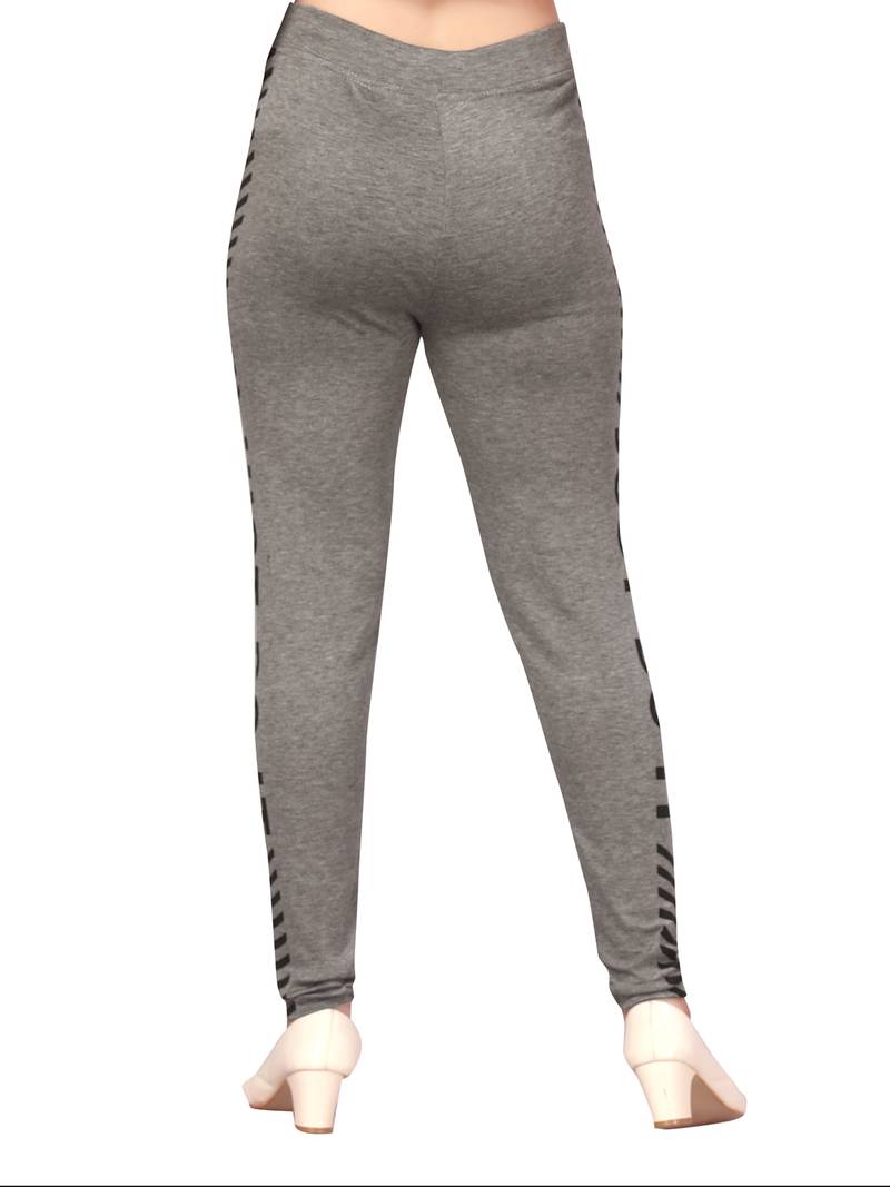 Grey plain cotton leggings