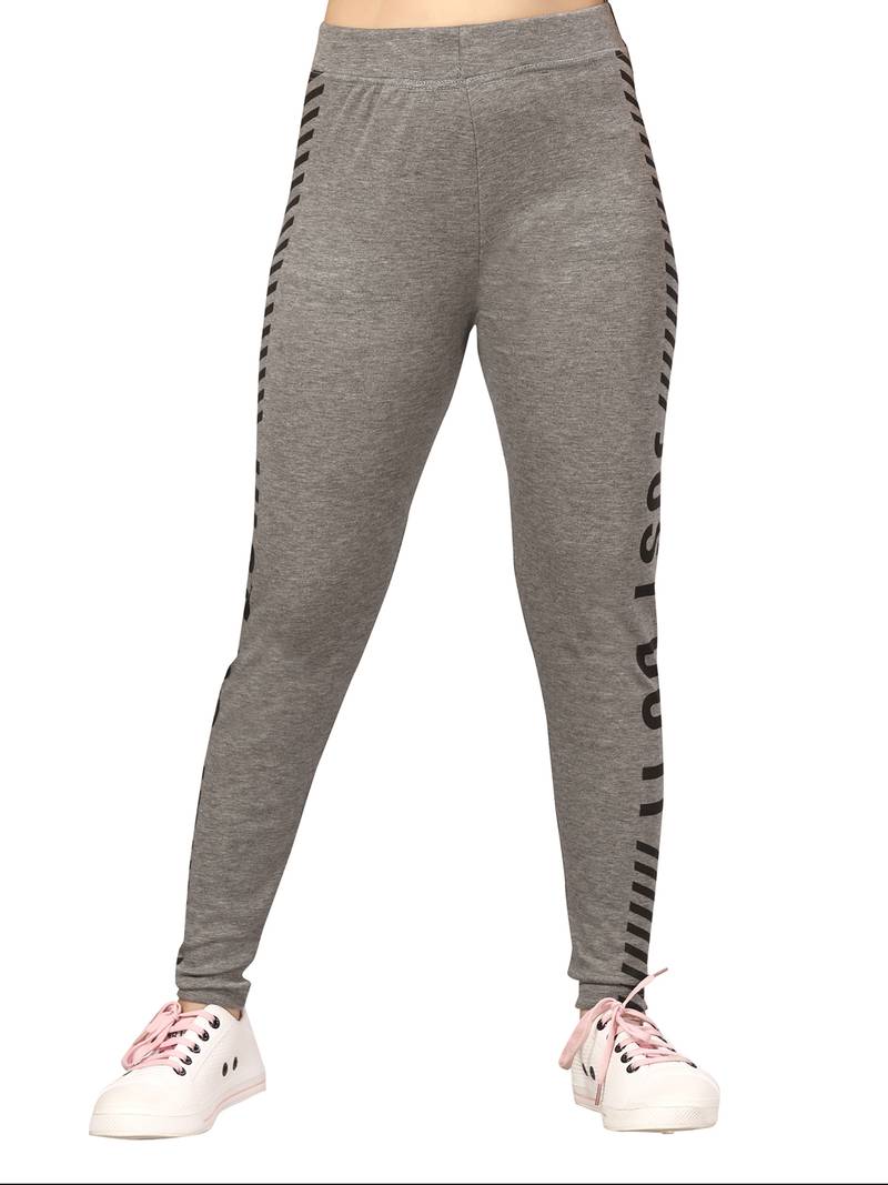 Grey plain cotton leggings
