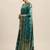 Teal woven organza saree with blouse