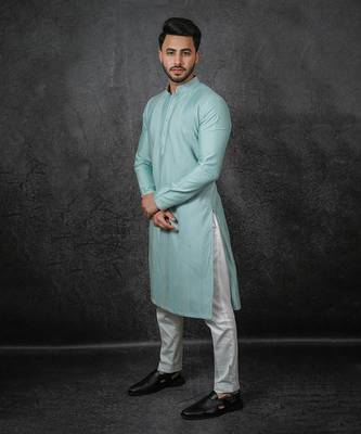 Mint Hand Pleated Kurta 4