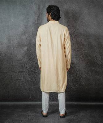 Cream Embroidered Kurta 4