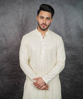 White Chikankari Kurta 4