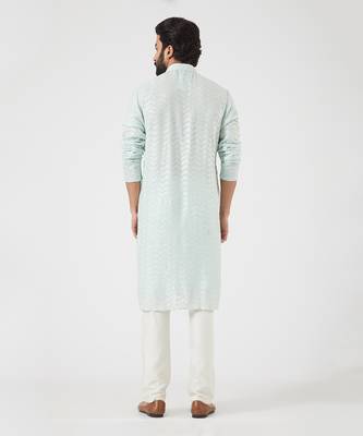 Aqua Chikankari Kurta 7