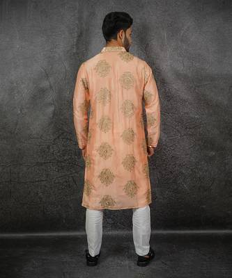 Peach Silk Kurta Set 5