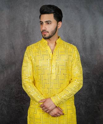 Yellow Georgette Kurta 5