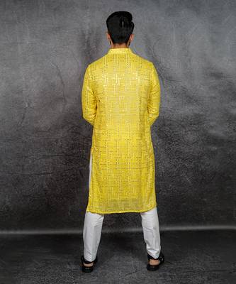 Yellow Georgette Kurta 7