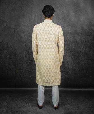 Light Yellow Embroidered Kurta 5