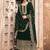 Green embroidery georget silk semistitch straight suits palazzo salwar suits