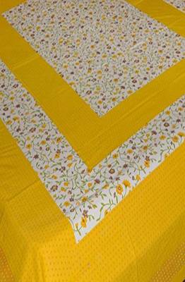 VKMarotia Queen Size Jaipuri Traditional Cotton Double Bedsheets Bedspread Bed Cover with 2 Pillow Covers (Yellow) 4
