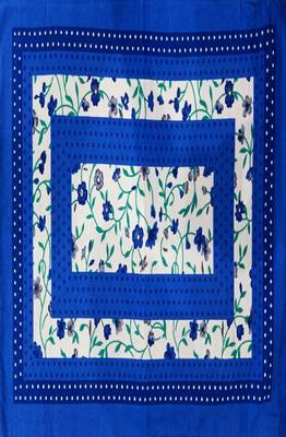VKMarotia Queen Size Jaipuri Traditional Cotton Double Bedsheets Bedspread Bed Cover with 2 Pillow Covers (Blue) 3