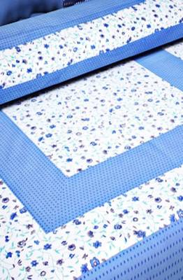 VKMarotia Queen Size Jaipuri Traditional Cotton Double Bedsheets Bedspread Bed Cover with 2 Pillow Covers (Blue) 4