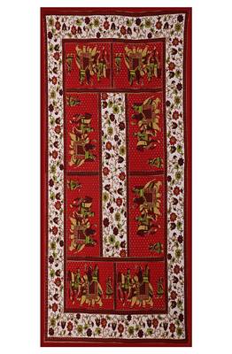 VKMarotia Queen Size Jaipuri Traditional Cotton Double Bedsheets Bedspread Bed Cover with 2 Pillow Covers (Red) 3