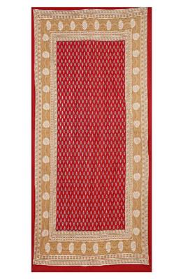 VKMarotia Queen Size Jaipuri Traditional Cotton Double Bedsheets Bedspread Bed Cover with 2 Pillow Covers (Red) 2