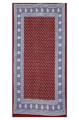 VKMarotia Queen Size Jaipuri Traditional Cotton Double Bedsheets Bedspread Bed Cover with 2 Pillow Covers (Mahroon) 3