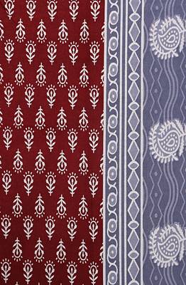 VKMarotia Queen Size Jaipuri Traditional Cotton Double Bedsheets Bedspread Bed Cover with 2 Pillow Covers (Mahroon) 4