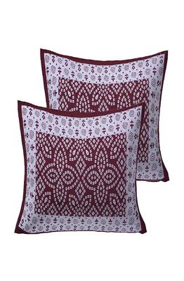 VKMarotia Queen Size Jaipuri Traditional Cotton Double Bedsheets Bedspread Bed Cover with 2 Pillow Covers (Mahroon) 3
