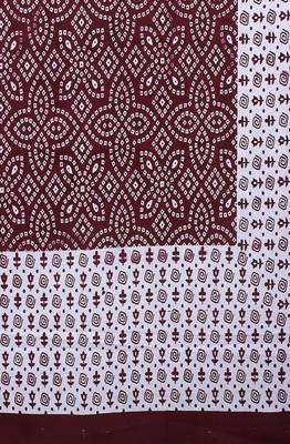 VKMarotia Queen Size Jaipuri Traditional Cotton Double Bedsheets Bedspread Bed Cover with 2 Pillow Covers (Mahroon) 4