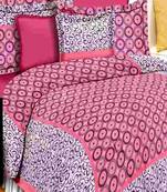 VKMarotia Queen Size Jaipuri Traditional Cotton Double Bedsheets Bedspread Bed Cover with 2 Pillow Covers (Pink)