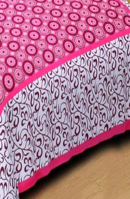 VKMarotia Queen Size Jaipuri Traditional Cotton Double Bedsheets Bedspread Bed Cover with 2 Pillow Covers (Pink) 2