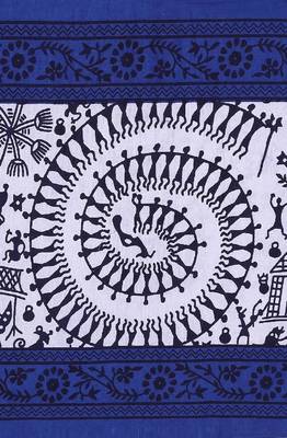 VKMarotia Queen Size Jaipuri Traditional Cotton Double Bedsheets Bedspread Bed Cover with 2 Pillow Covers (Blue) 2