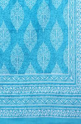 VKMarotia Queen Size Jaipuri Traditional Cotton Double Bedsheets Bedspread Bed Cover with 2 Pillow Covers (Blue) 2