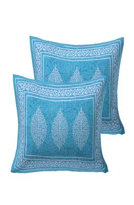 VKMarotia Queen Size Jaipuri Traditional Cotton Double Bedsheets Bedspread Bed Cover with 2 Pillow Covers (Blue) 3