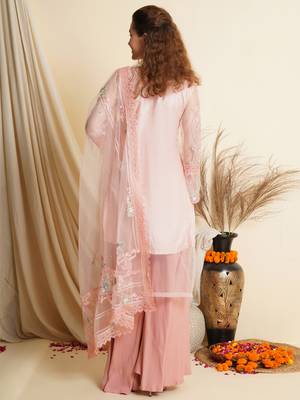Pink embroidered net salwar 3