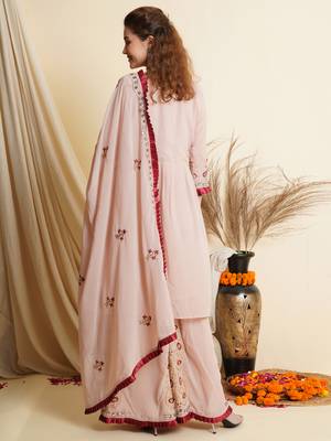 Pink embroidered georgette salwar 3