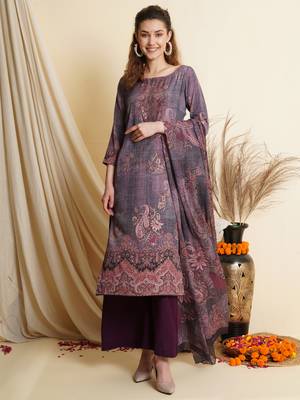 Purple digital print crepe salwar 1