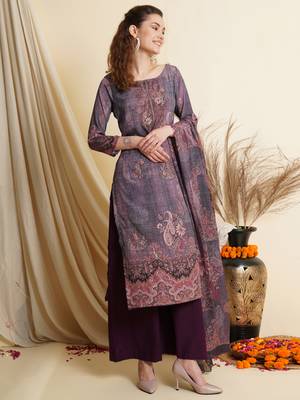 Purple digital print crepe salwar 2