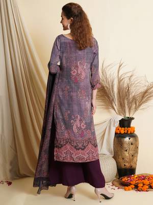 Purple digital print crepe salwar 3