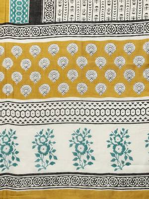 Yellow printed cotton ethnic-kurtis 5