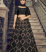 Shubhkala Charming Black Net Embroidered Choli Blouse With Lehenga Ghagra With Dupatta