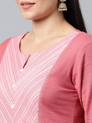 Pink printed cotton ethnic-kurtis 4