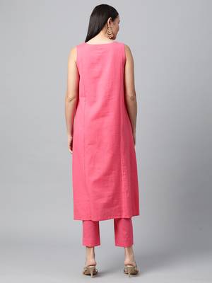 Pink printed cotton ethnic-kurtis 2