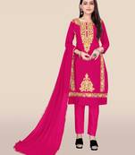 Pink embroidered cotton salwar