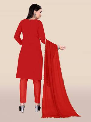 Red embroidered cotton salwar 2