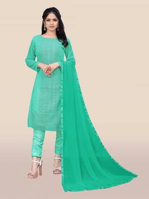 Green embroidered georgette salwar 1
